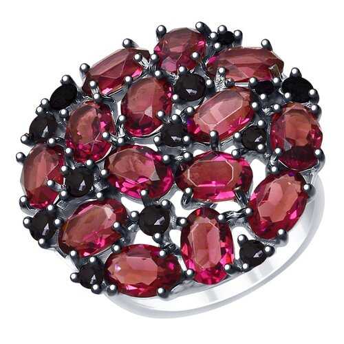 Кольцо женское SOKOLOV из серебра с кристаллами Swarovski и фианитами 94012682 р.19.5 в 585 GOLD