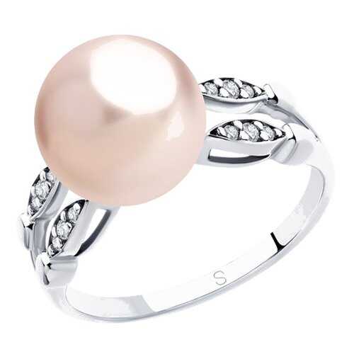 Кольцо женское SOKOLOV из серебра с жемчугом Swarovski и фианитами 94012920 р.19.5 в 585 GOLD