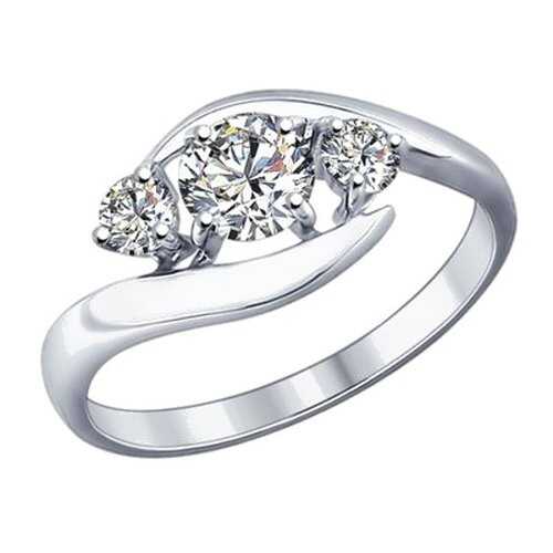 Кольцо женское SOKOLOV из серебра со Swarovski Zirconia 89010040 р.17.5 в 585 GOLD