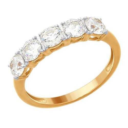 Кольцо женское SOKOLOV из серебра со Swarovski Zirconia 89010076 р.16 в 585 GOLD