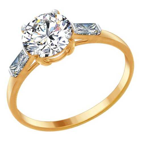 Кольцо женское SOKOLOV из серебра со Swarovski Zirconia 89010077 р.16.5 в 585 GOLD