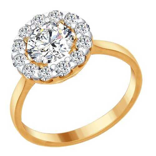 Кольцо женское SOKOLOV из серебра со Swarovski Zirconia 89010084 р.18 в 585 GOLD