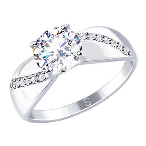 Кольцо женское SOKOLOV из серебра со Swarovski Zirconia 89010106 р.18 в 585 GOLD