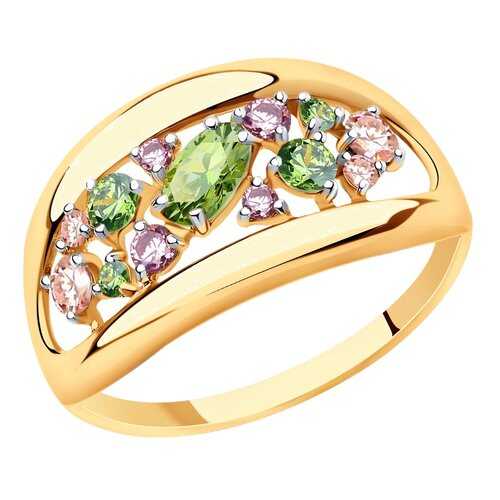 Кольцо женское SOKOLOV из золота с фианитами Swarovski 81010469 р.17 в 585 GOLD