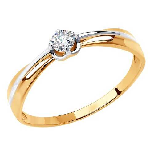 Кольцо женское SOKOLOV из золота с фианитом Swarovski 81010470 р.18.5 в 585 GOLD