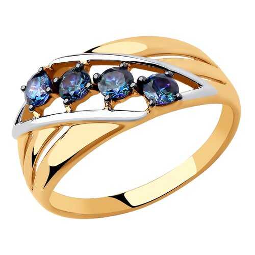 Кольцо женское SOKOLOV из золота с синими Swarovski Zirconia 81010447 р.19 в 585 GOLD