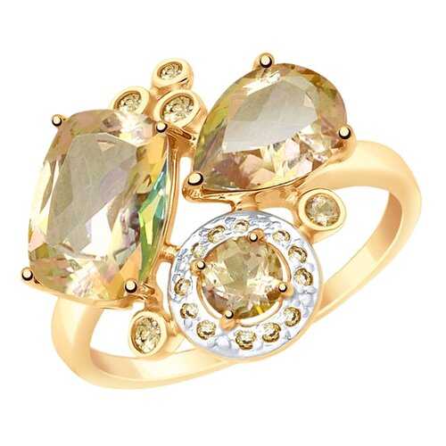 Кольцо женское SOKOLOV из золота с топазами Swarovski 715020 р.18.5 в 585 GOLD