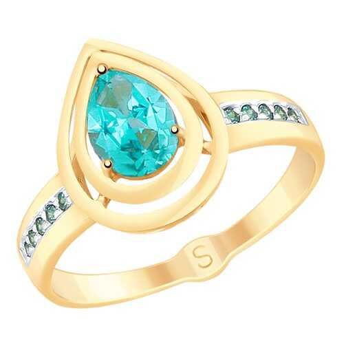 Кольцо женское SOKOLOV из золота с топазами Swarovski и фианитами 715317 р.17.5 в 585 GOLD