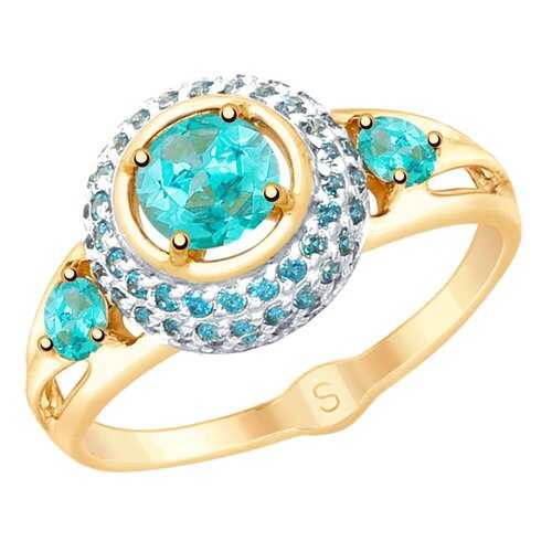 Кольцо женское SOKOLOV из золота с топазами Swarovski и фианитами 715350 р.17.5 в 585 GOLD