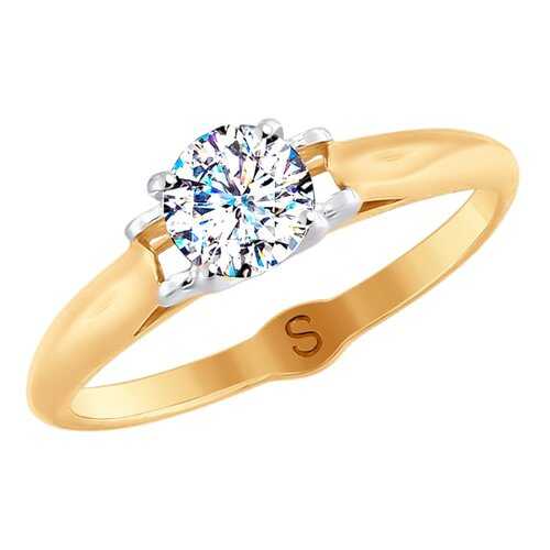 Кольцо женское SOKOLOV из золота со Swarovski Zirconia 81010387 р.19 в 585 GOLD