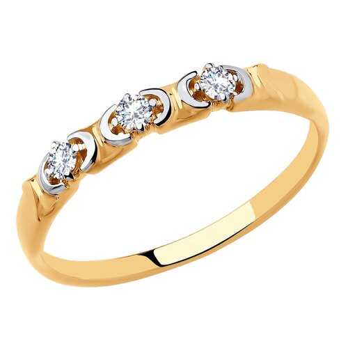 Кольцо женское SOKOLOV из золота со Swarovski Zirconia 81010430 р.15.5 в 585 GOLD