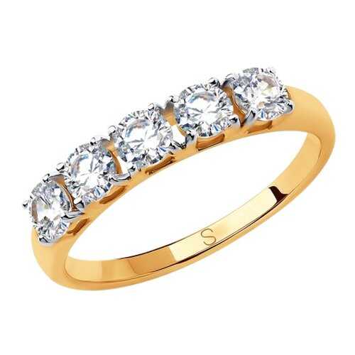 Кольцо женское SOKOLOV из золота со Swarovski Zirconia 81010444 р.17 в 585 GOLD