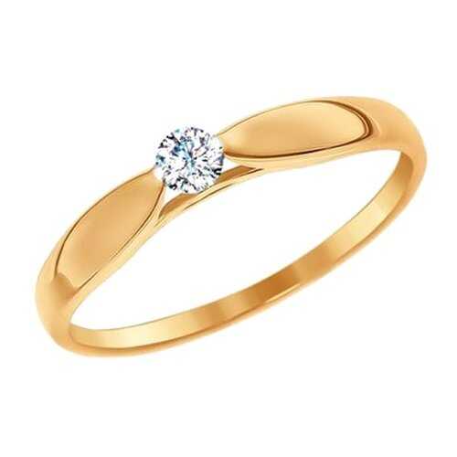 Помолвочное кольцо женское SOKOLOV из золота со Swarovski Zirconia 81010234 р.18 в 585 GOLD