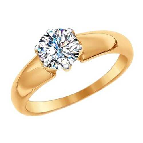 Помолвочное кольцо женское SOKOLOV из золота со Swarovski Zirconia 81010236 р.17.5 в 585 GOLD