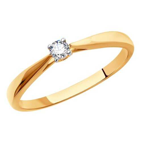 Помолвочное кольцо женское SOKOLOV из золота со Swarovski Zirconia 81010241 р.19 в 585 GOLD