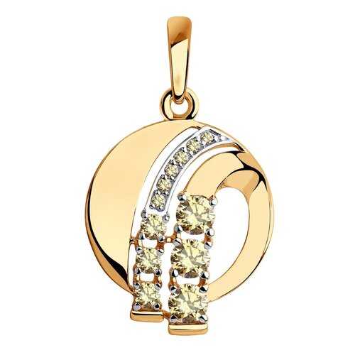 Подвеска SOKOLOV из золота с желтыми Swarovski Zirconia 81030149 в 585 GOLD