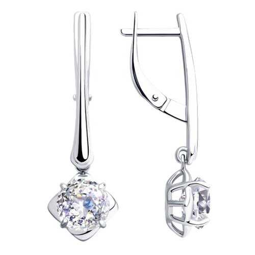 Серьги SOKOLOV из серебра со Swarovski Zirconia 89020119 в 585 GOLD