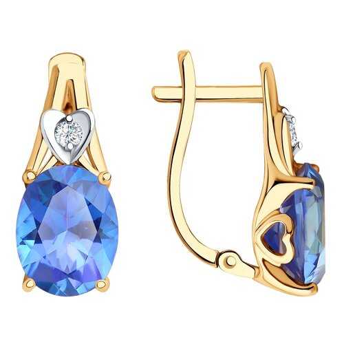 Серьги SOKOLOV из золота с топазами Swarovski и фианитами Swarovski 726823 в 585 GOLD