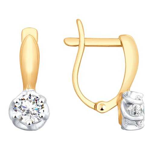 Серьги SOKOLOV из золота со Swarovski Zirconia 81020362 в 585 GOLD