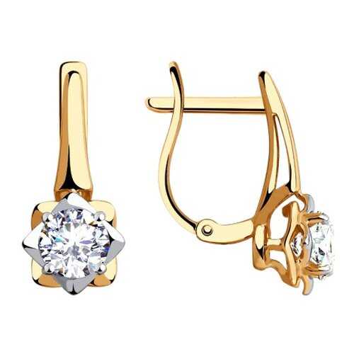 Серьги SOKOLOV из золота со Swarovski Zirconia 81020456 в 585 GOLD
