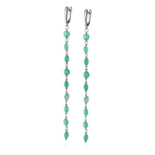 Серьги Lattrice 54666169 зеленые в 585 GOLD