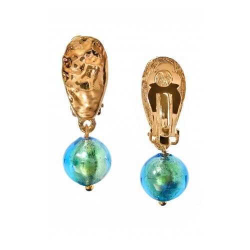 Серьги Perla Bottoncino 09030734 изумрудные в 585 GOLD
