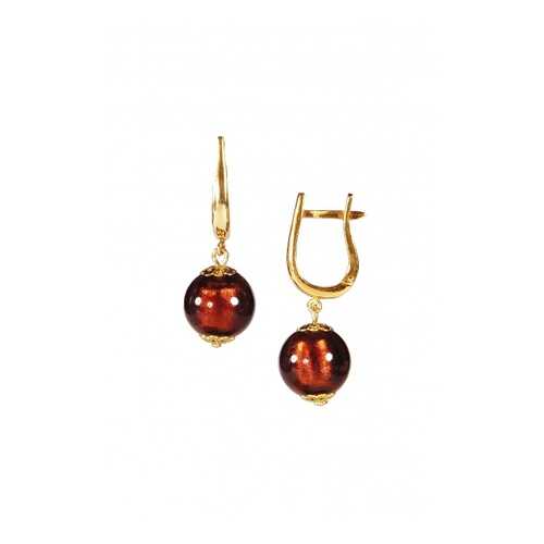 Серьги Perla Grande Oro 09030603 коричневые в 585 GOLD