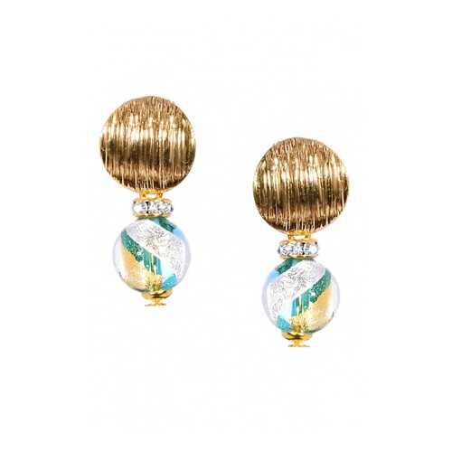 Серьги Perla Metallo Rotondo 09030615 голубые в 585 GOLD