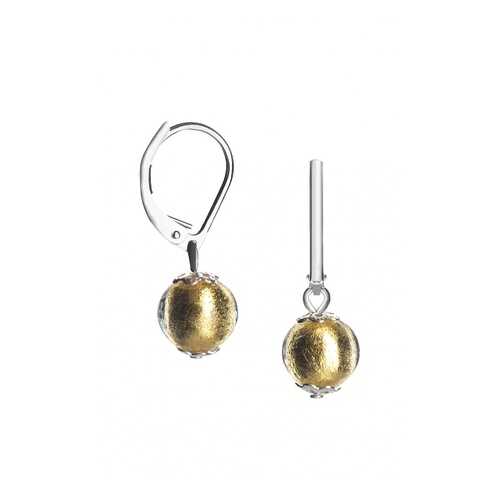Серьги Perla Piccolo Argento 09030704 золотистые в 585 GOLD