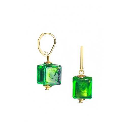 Серьги Perla Piccolo Cubo 09030266 зеленые в 585 GOLD