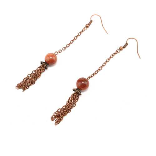 Серьги женские Cotton Club DM Н/К ДКМАЛЦКИСТЬСРГА коричневые в 585 GOLD